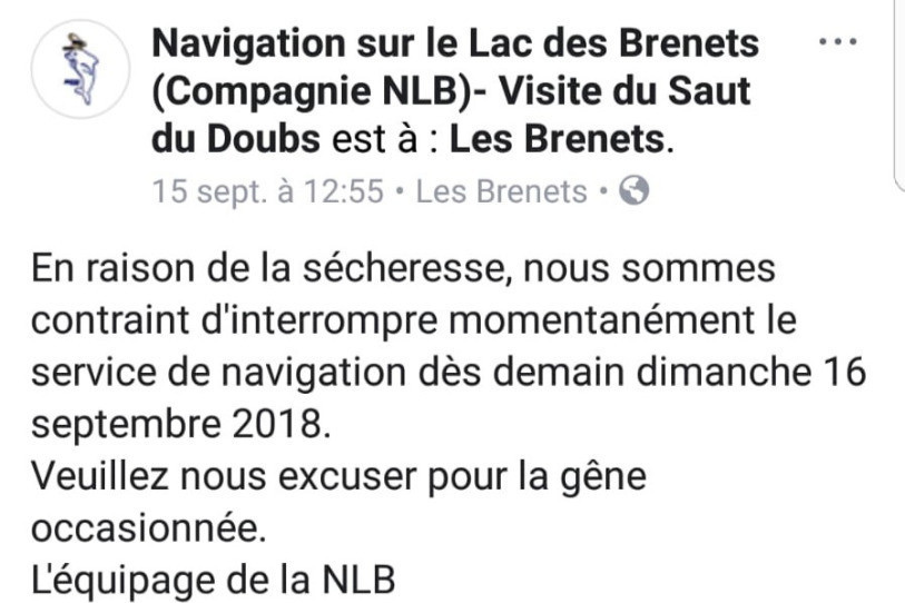 La Compagnie NLB a posté un message sur son compte Facebook.