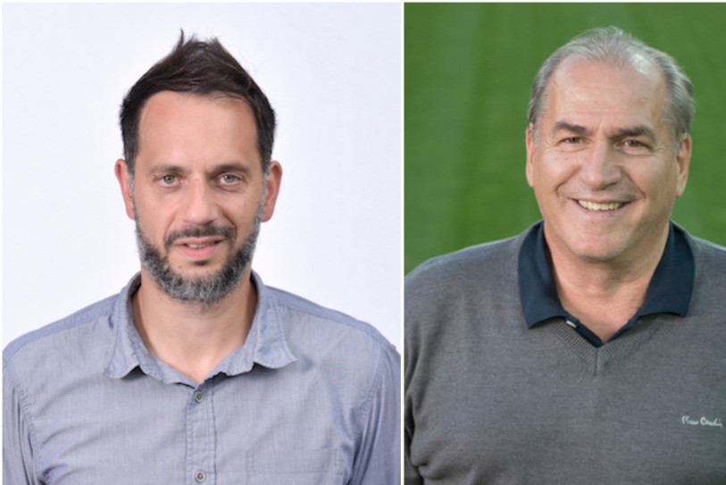 Une page se tourne au FC Bienne, l'historique directeur sportif Arturo Albanese (à droite) cède sa place à Mauro Ierep. (Photos : fcbiel-bienne.ch)