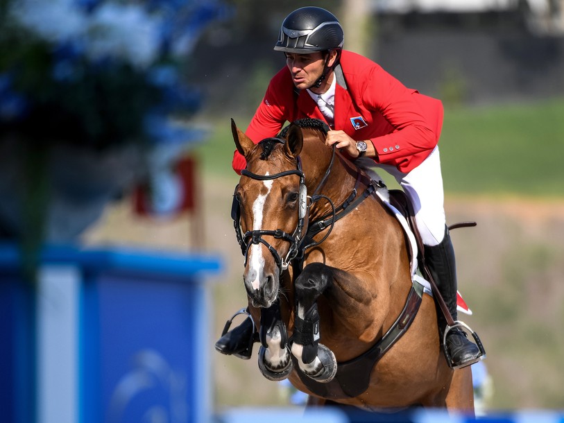 Steve Guerdat et Bianca aux Jeux équestres mondiaux de Tryon (photo : FEI/Martin Dokoupil)