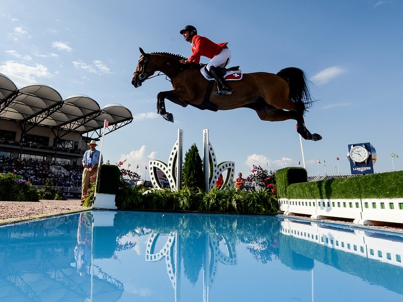 Steve Guerdat et Bianca aux Jeux équestres mondiaux de Tryon (photo : FEI/Martin Dokoupil)