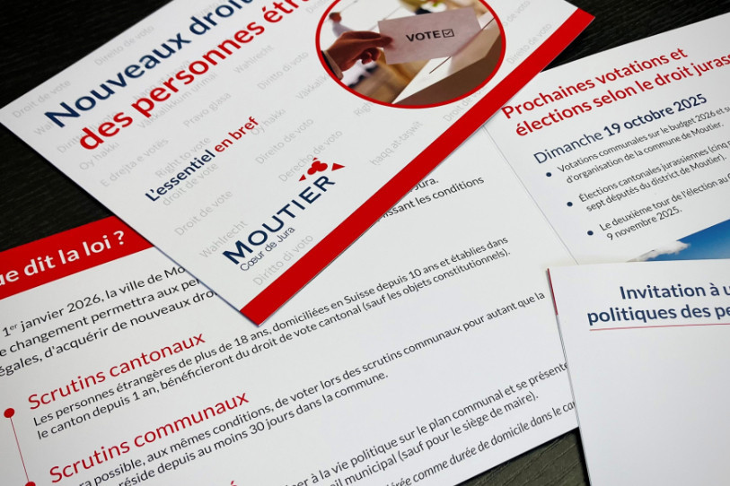 La Municipalité de Moutier publie un fascicule explicatif destiné à sa population étrangère qui va acquérir de nouveaux droits politiques. (Photo : Municipalité de Moutier)