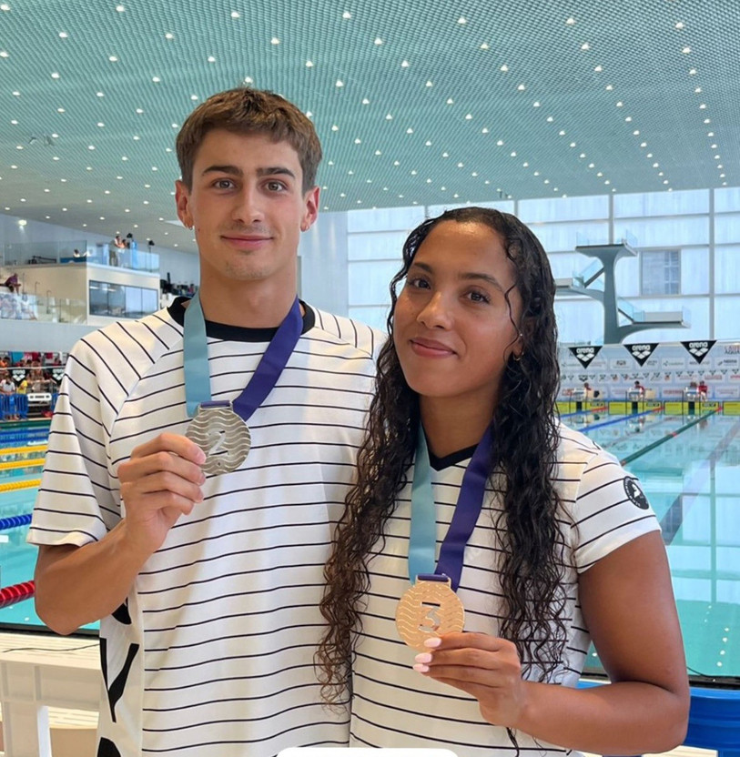 Gaëtan Saucy et Kalyssa Griffis médaillés aux Championnats de Suisse. (Photo : Billie Griffis)