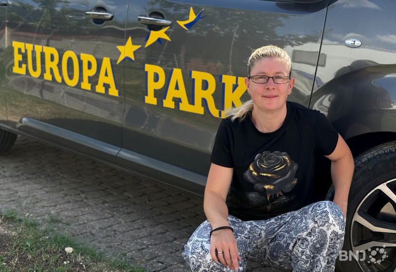 Cindy Cortat a même fait apposer le logo d'Europa Park sur sa voiture.
