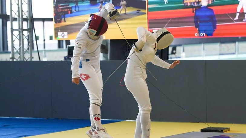 Pauline Brunner (à gauche) garde une chance de médaille avec le concours par équipe à Tbilissi. (Photo archives : Luca Pagliaricci/BizziTeam)