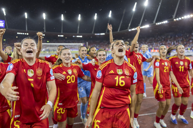 Les Espagnoles participent dimanche pour la première fois à la finale d'un Euro. ( Photo : KEYSTONE/Michael Buholzer)