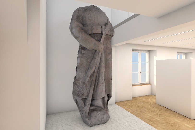 Photomontage de ce que doit devenir le musée du Mont-Repais avec en premier plan les vestiges de la Sentinelle des Rangiers.