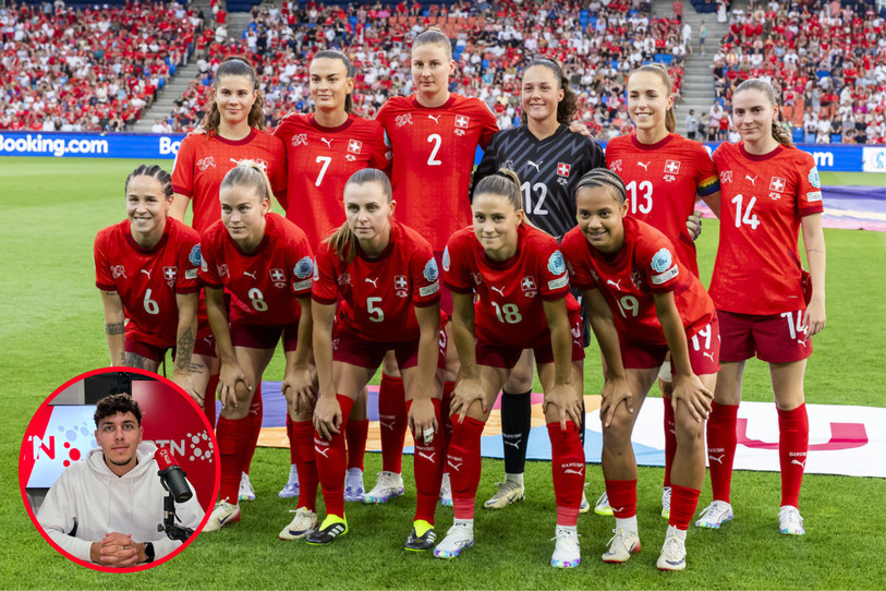 L’équipe féminine helvétique de football, lors du match Suisse-Norvège. (Photo : KEYSTONE/Michael Buholzer.)