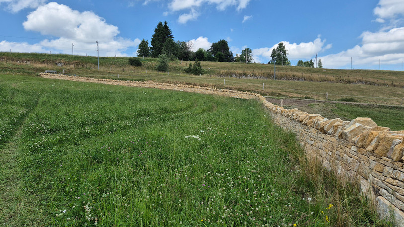 Le tronçon de mur rénové. (Photo : Parc du Doubs)