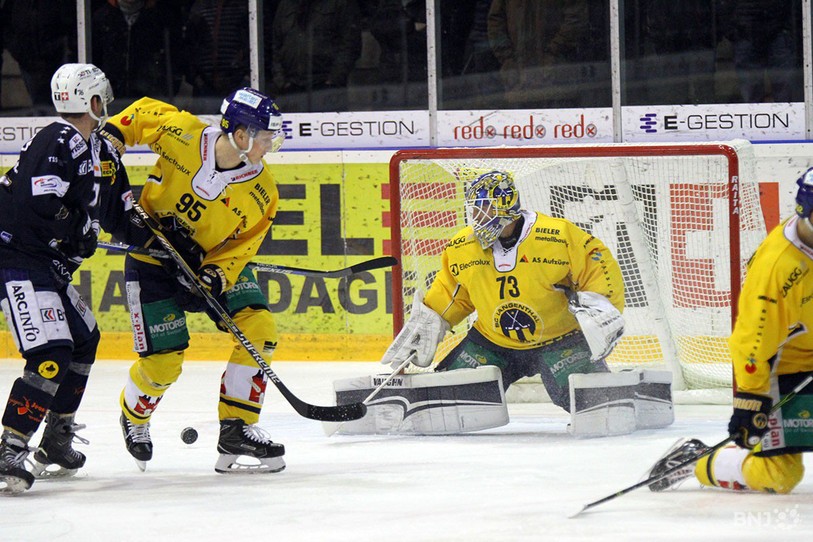 Philip Ahlström a joué cinq saisons à Langenthal (ici en jaune à gauche).