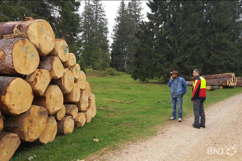 Le Communal de la Sagne avec le garde forestier et un Conseiller communal de la Sagne.