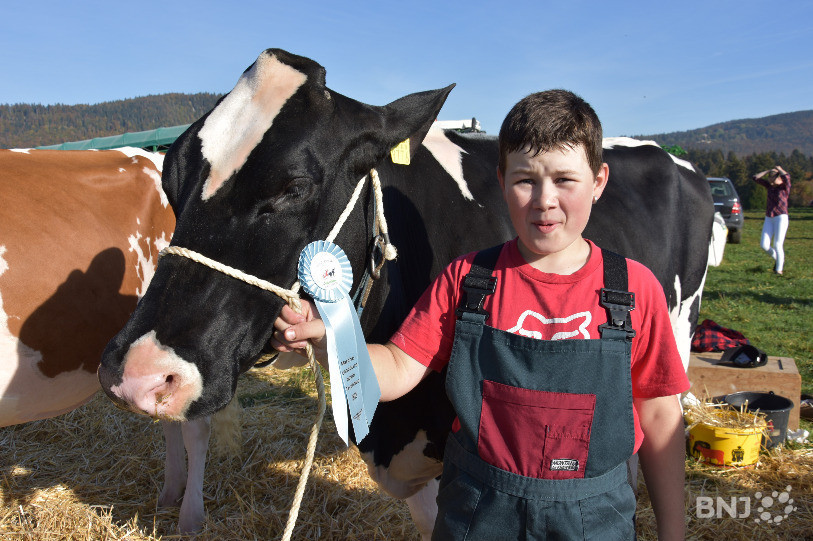 Tom Burkhalter, 10 ans, avec Tricéra.