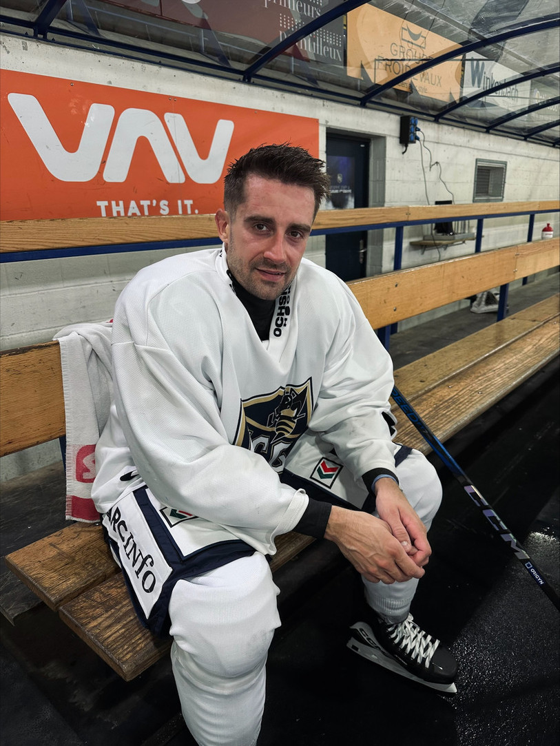 Thibault Frossard sous ses nouvelles couleurs aux Mélèzes (photo: HC La Chaux-de-Fonds).