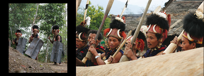 Membres de l'ethnie des Naga de Birmanie