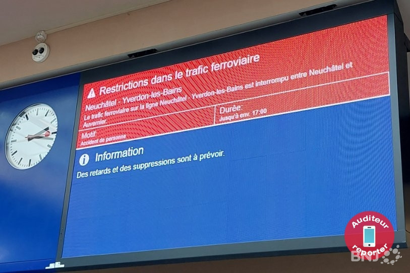 Le trafic ferroviaire était fortement perturbé en gare de Neuchâtel.