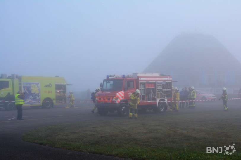 Plusieurs groupes de pompiers sont intervenus lors de l'exercice à l'aérodrome