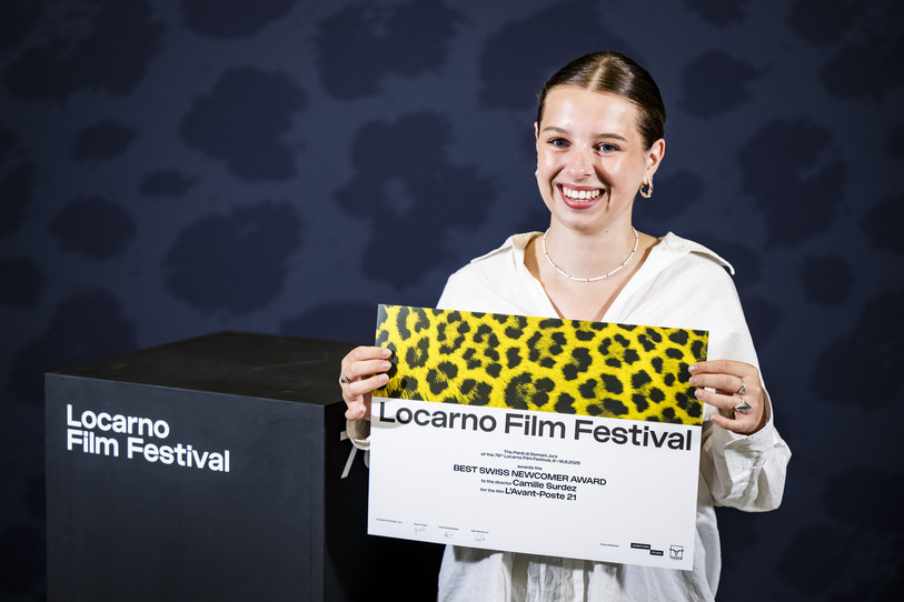 La jeune cinéaste jurassienne Camille Surdez a été distinguée au Festival international du film de Locarno (EPA/JEAN-CHRISTOPHE BOTT EDITORIAL USE ONLY).