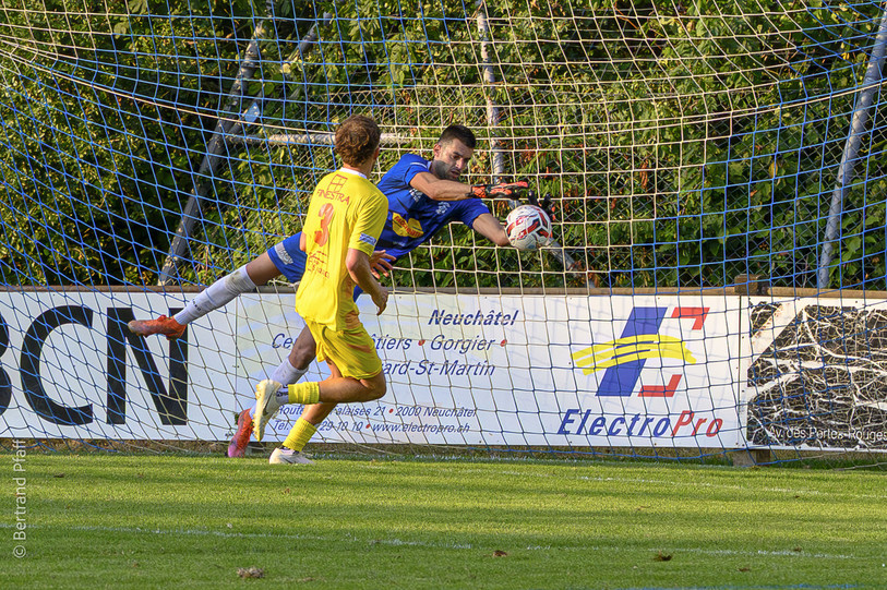 Mickael Meira, le gardien du FC Saint-Blaise, a gardé sa cage inviolée samedi aux Fourches. (Photo archives : Bertrand Pfaff)