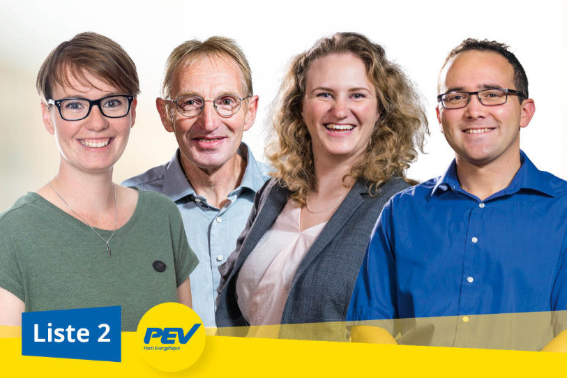 La liste du Parti Évangélique du Jura bernois pour les élections à Tramelan. (Image : PEV JB). 