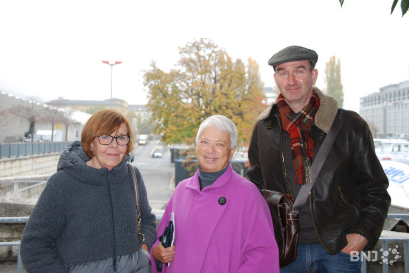Françoise Tschudin, Carol Chisholm (présidente) et Renaud Irminger de l'Association Alentours Place du Port.
