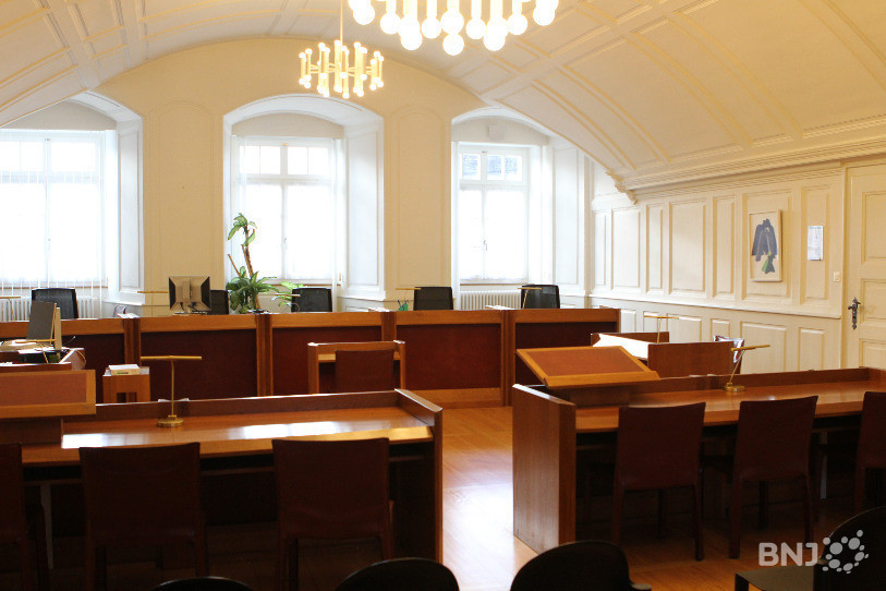 Salle de la Cour pénale du palais de justice de Porrentruy.