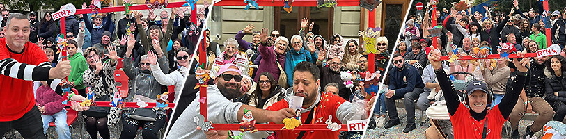 Raph, Yves et Steve avec le public du Corso 2024
