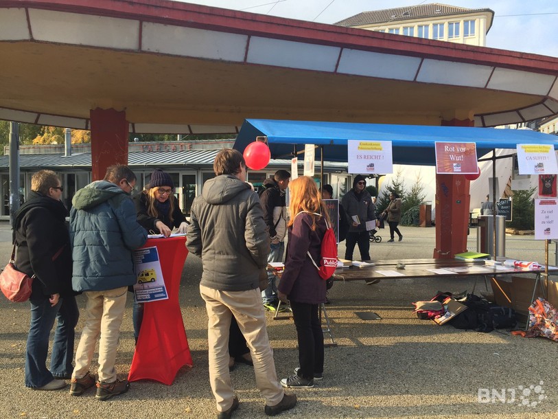 Un stand de l'association a été installé sur la place Centrale