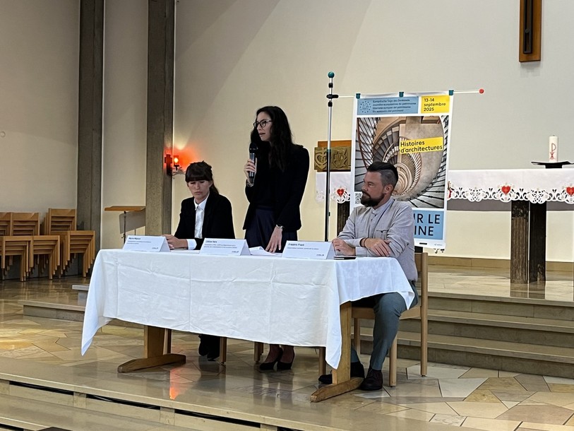 (De g. à d.) Marie Majeux, cheffe de projet, Céline Vara, conseillère d'État et Frédéric Frank, conservateur cantonal, ont présenté le programme des journées européennes du patrimoine.