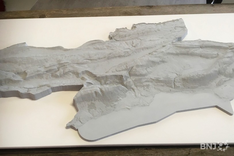 L'une des dernières réalisations de Spitzwerk, une carte du canton de Neuchâtel.