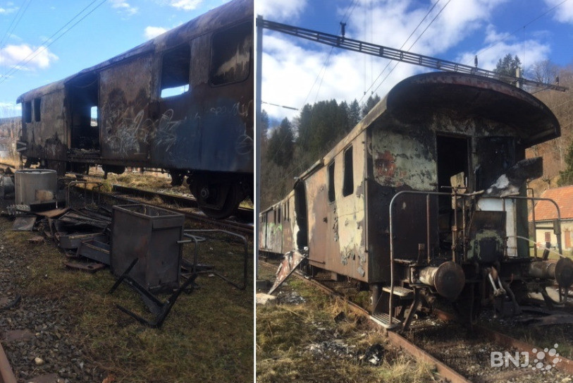 Il ne reste pas grand chose du double wagon, modèle 2D2, parti en fumée mercredi soir.