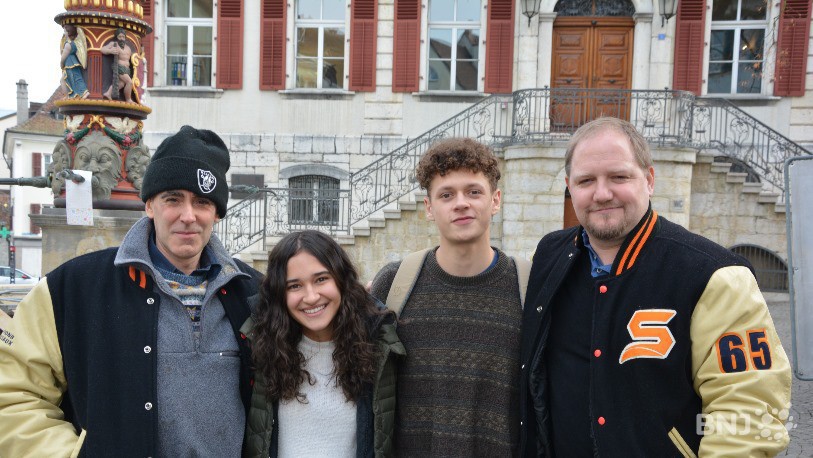 Tristan Dubois (à droite) avec Biz(à gauche) et les deux acteurs principaux de