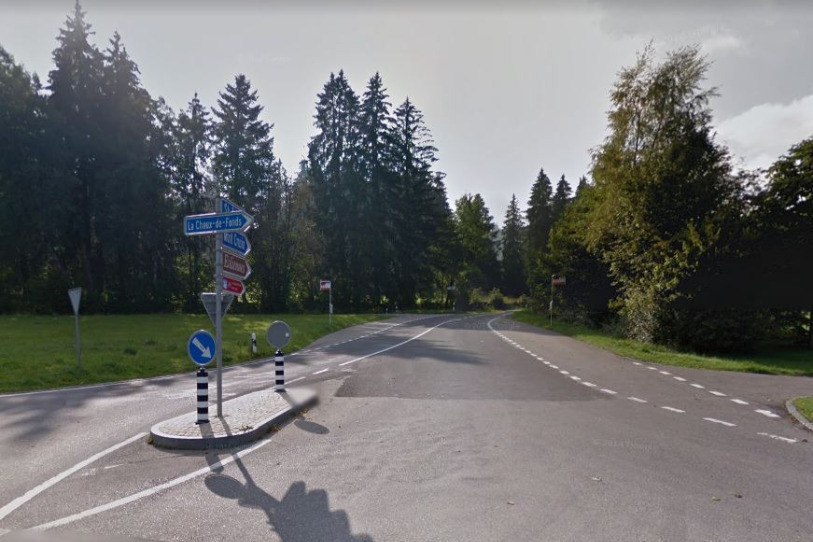 La route du Mont-Crosin entre St-Imier et Mont-Tramelan. (photo: Google Maps)