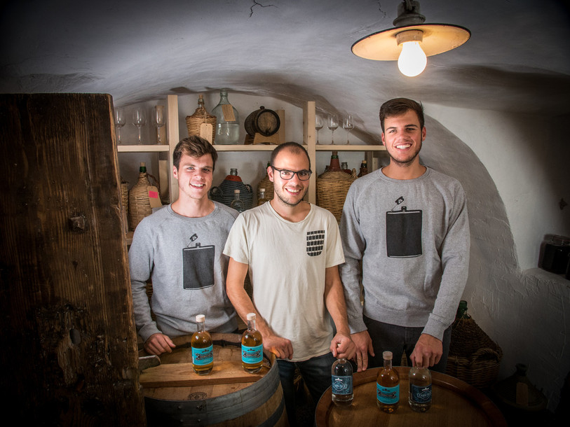 La fratrie Gyger. De gauche à droite : Tim, Gaëtan et Luca Gyger. 