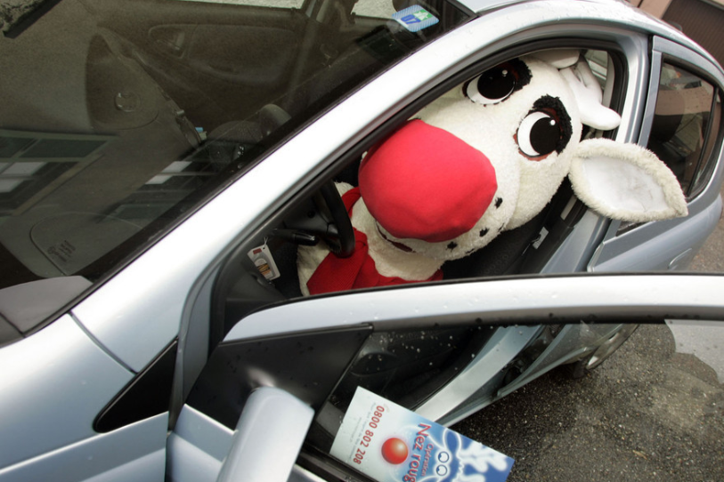 La mascotte de Nez Rouge, l'ange gardien qui veille sur vous. (Photo: archives)