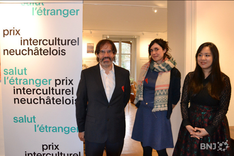 De gauche à droite: les lauréats Blaise Mulhauser, Elodie Gaille et Hyun-Jung Lim.