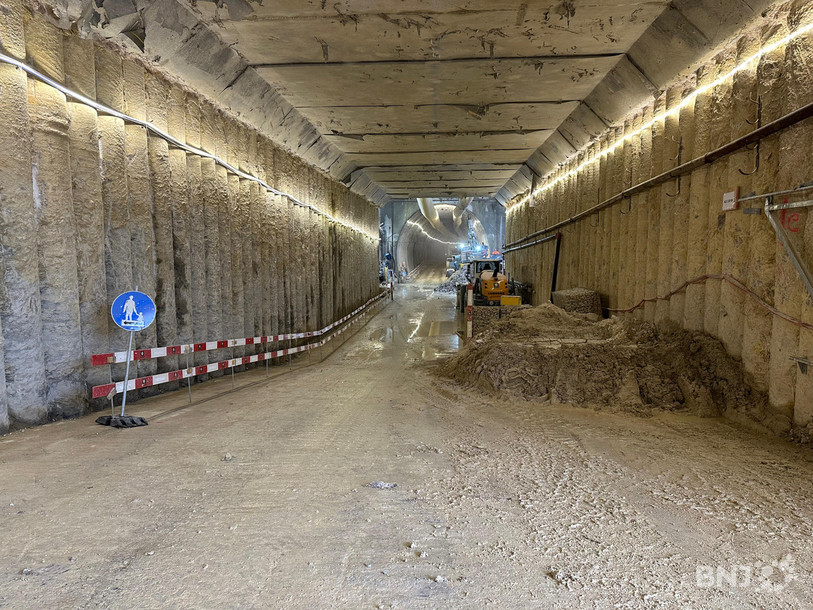 Les travaux pour le tunnel ferroviaire de Gléresse ont débuté en septembre 2024.