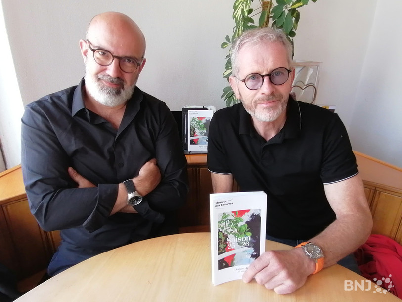 Le directeur artistique de Musique des Lumières, Facundo Agudin (à gauche), et le programmateur à l’Espace La Velle, Pascal Arnoux, sont heureux de présenter le 25e programme.