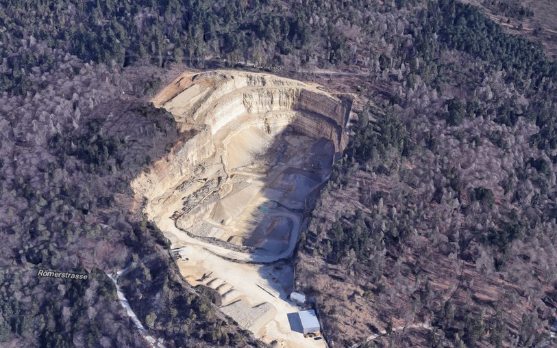 La carrière du Vorberg s’étendra en direction du Nord-Ouest. (Image : Google map)