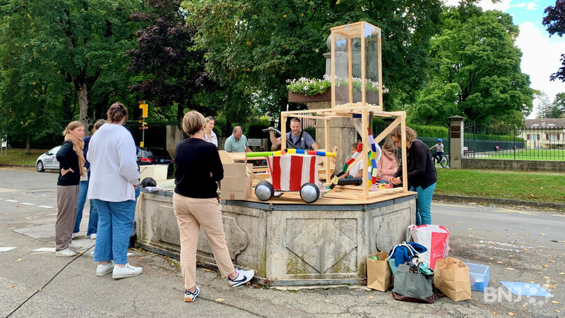L'installation éphémère sera finalisée ce vendredi après-midi, juste avant le début de la fête.