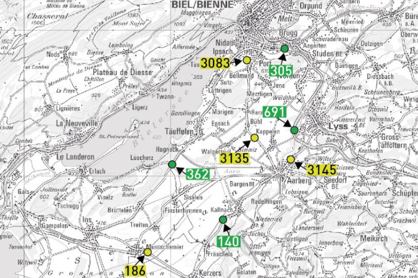 Le trafic n'a pas évolué dans le Seeland suite à l'ouverture du contournement Est de Bienne par l'A5. (Image: Canton de Berne)