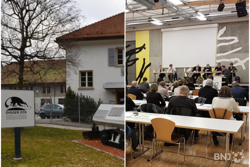 La fondation Digger à Tavannes (à gauche) et la salle du Conseil de ville de Moutier. (Image: archives)