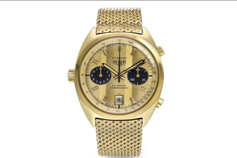 Ici, c'est une vraie montre (Tag Heuer Carrera or), mais gare aux contrefaçons!