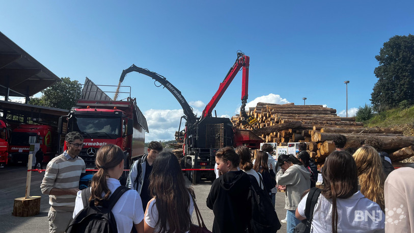Plusieurs centaines d'élèves de la région auront pu visiter le Thermoréseau et découvrir les métiers du bois à Porrentruy.