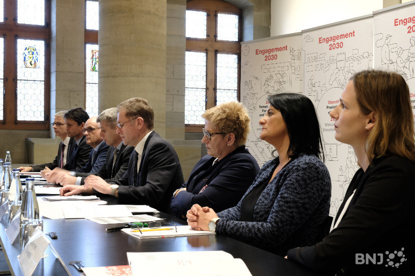 Le gouvernement bernois était au complet pour présenter ses objectifs stratégiques.