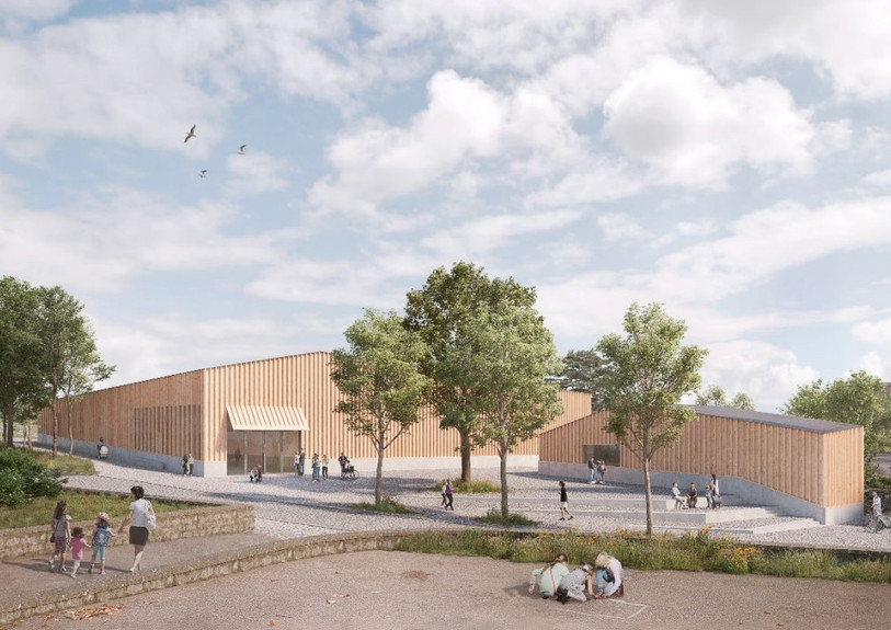 Un aperçu du complexe tel qu'il pourrait apparaître au terme des travaux. (Image : Commune de La Grande Béroche).