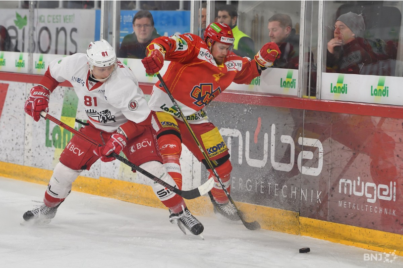 Marco Maurer (ici face à Lausanne) va troquer le maillot du HC Bienne pour celui de Genève-Servette.