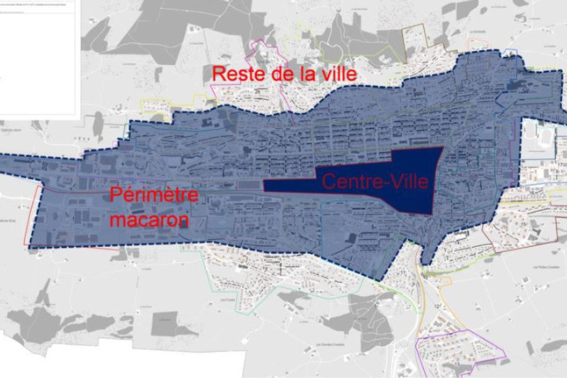 Les macarons prévus par le Conseil communal ne permettront pas de stationner au centre-ville, qui sera uniquement composé de zone bleue. (Photo: rapport du Conseil Communal).