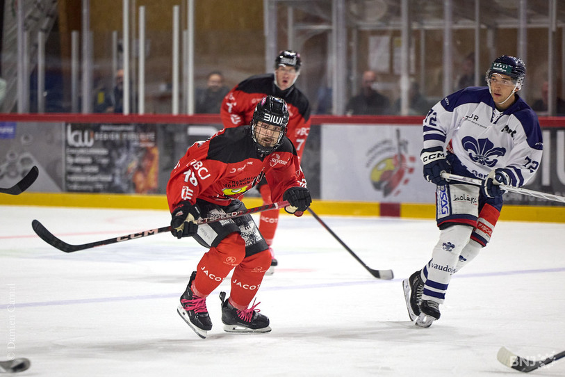 Theo Beglieri s'est offert un triplé lors de la victoire du HC Franches-Montagnes. (Photo archives : Damien Carnal).