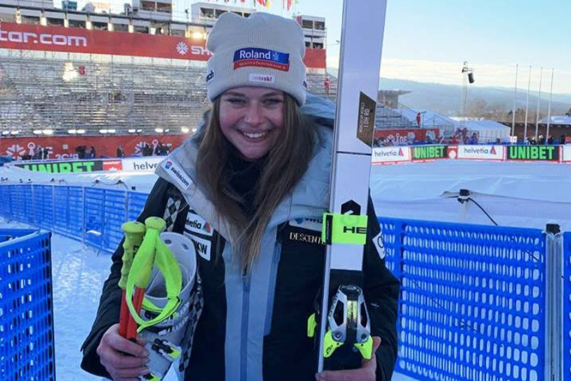 Le sourire de Corinne Suter à Are (photo : Facebook Swiss Ski).