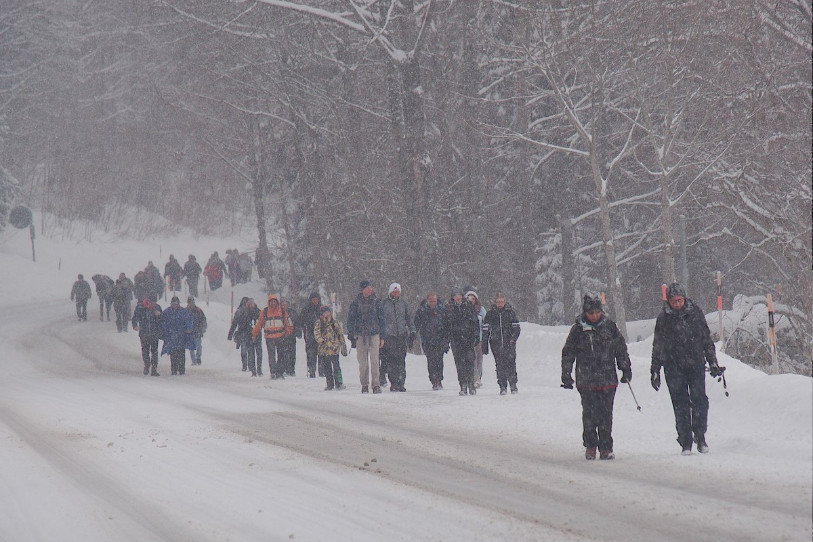 En 2018, la Marche du 1er mars avait eu lieu sous la neige.