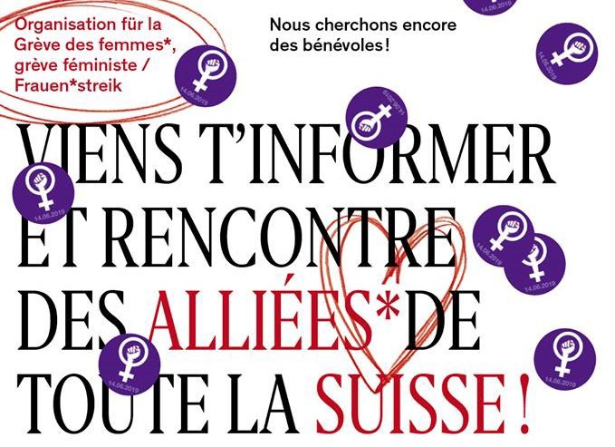 Le mouvement lancera son premier événement le 8 mars. (Photo : face Facebook Frauenstreik/grève des femmes, grève féministe - Biel/Bienne, modifiée).
